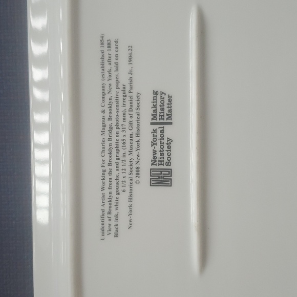 Brooklyn Bridge Black & White Ceramic Rectangle Platter - Picture 4 of 4